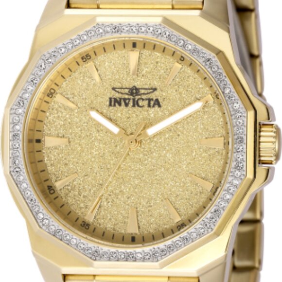 NEW Invicta Men's 42mm Speedway Glitter Brass Dial Gold Tone Bracelet SS Watch - Picture 1 of 2